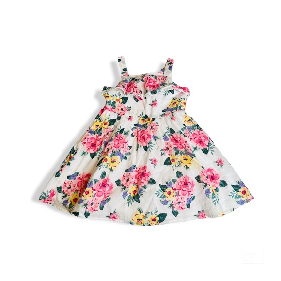 Janie and Jack Other - Janie and Jack floral twirl dress girls size 4T 4 Toddler white pink
